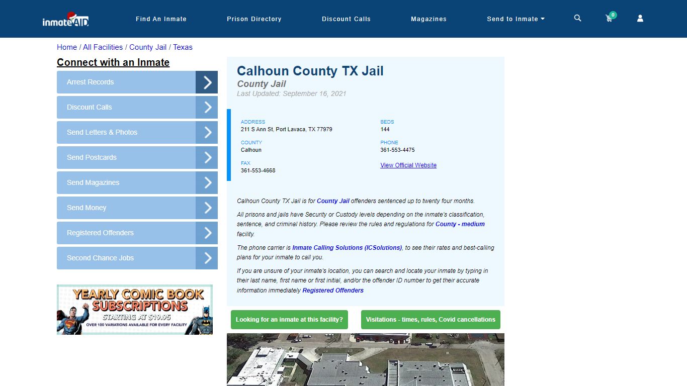 Calhoun County TX Jail - Inmate Locator - Port Lavaca, TX