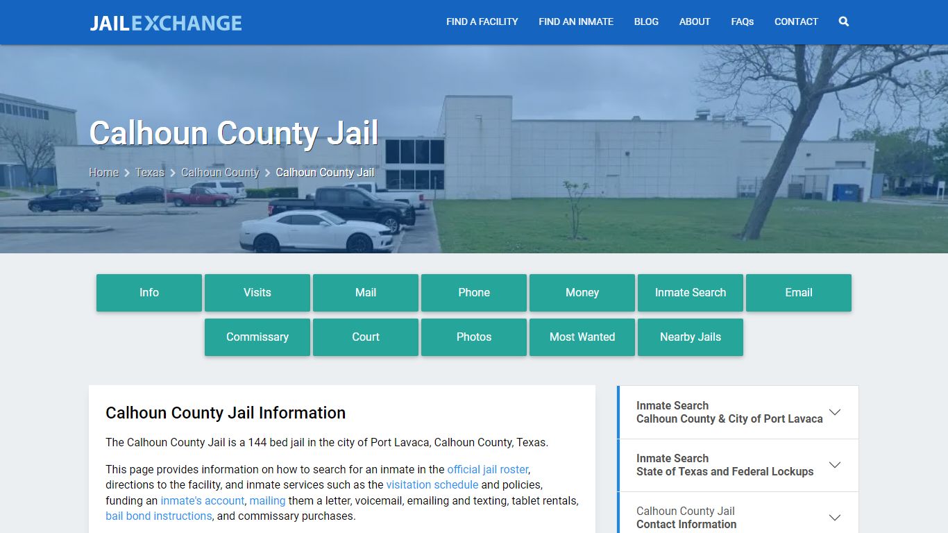 Calhoun County Jail, TX Inmate Search, Information